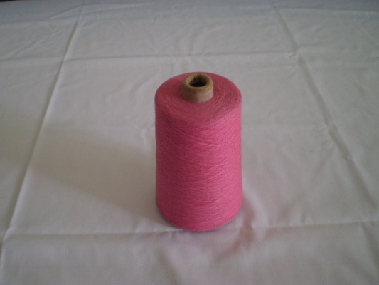 40S Recycled Pink Polyester Spun Dyed Yarn For Hand Knitting