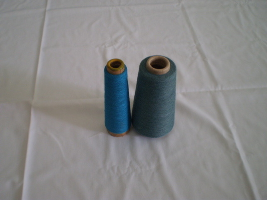 Dope Dyed Polyester Ring Spun Yarn , Twisted Yarn For Knitting