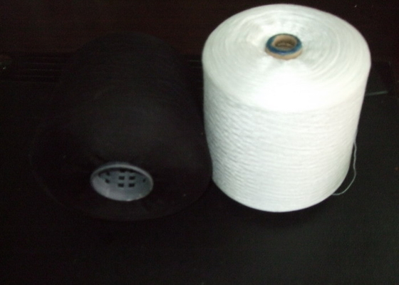 30s/3 Polyester Ring Spun Yarn , Raw White Blue Black For Bed Sheet